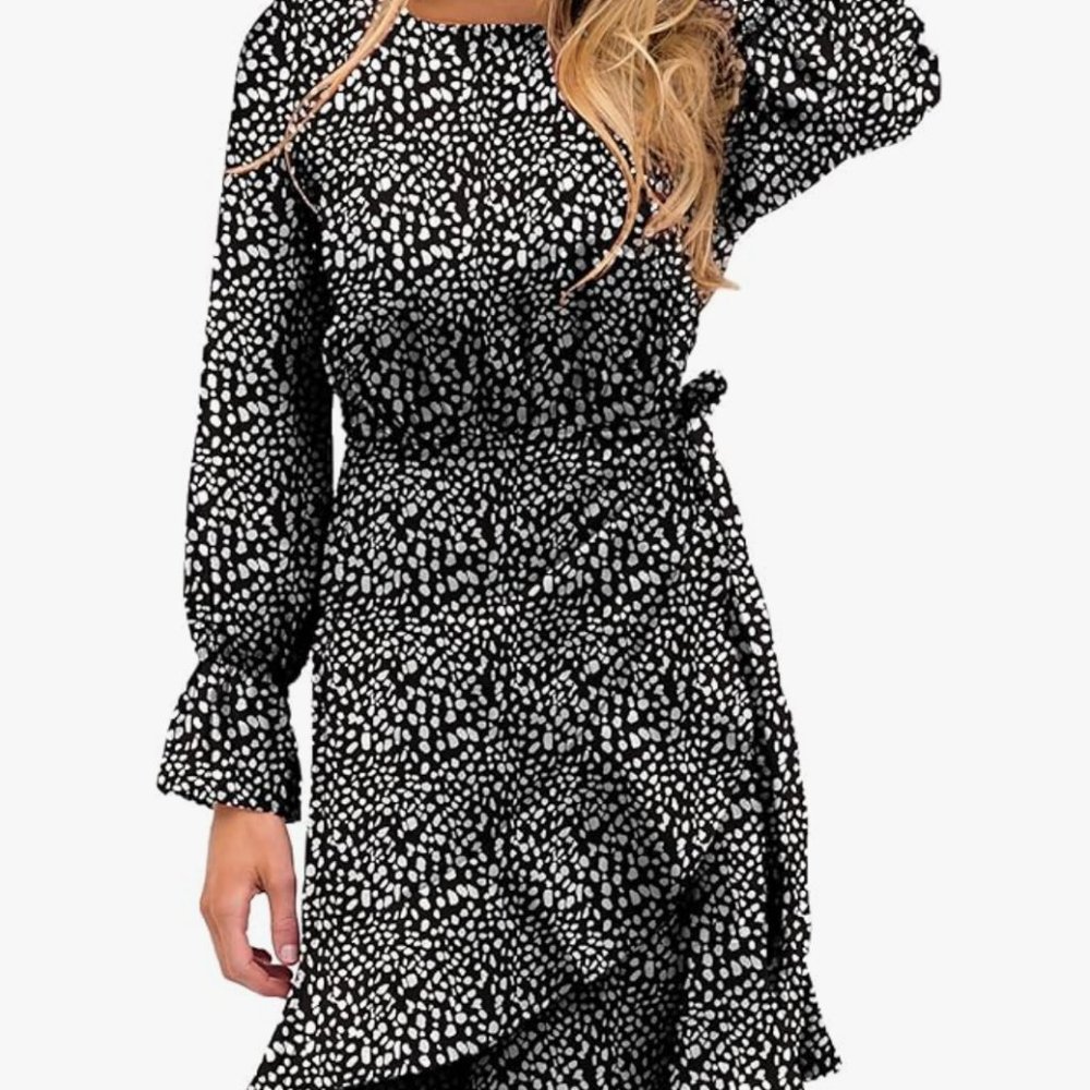 EUC Relipop Print Dress with Faux Wrap Size Large